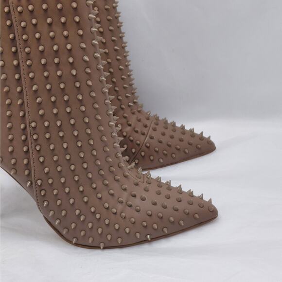 Steve Madden Vapor Studded Stiletto Ankle Boots Women’s 6 Tan Pointed Toe Glam - Picture 5 of 11